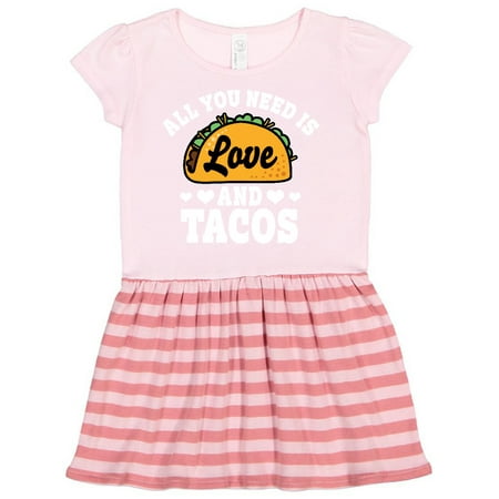 

Inktastic Valentine s Day All You Need is Love and Tacos Gift Toddler Girl Dress
