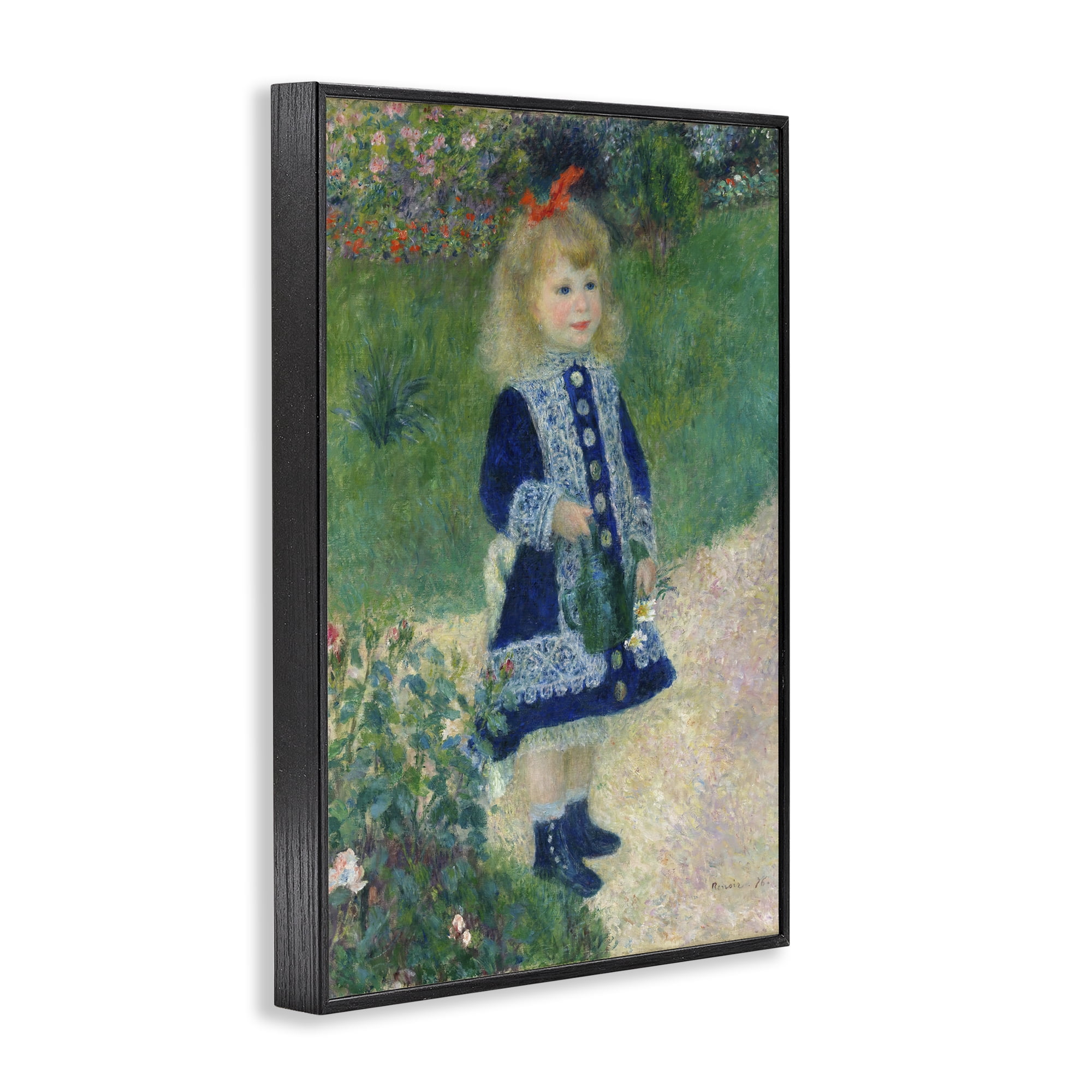 Stupell Industries Girl With Watering Can Black Framed Giclee Art, design by Tina LeCour