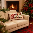 thumbnail image 3 of Cheapark Red Snowflake Embroidered Christmas Pillow - Merry Christmas Themed Cushion Cover, Soft Accent for Sofa & Bedroom Holiday Decor, 3 of 6
