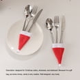 thumbnail image 4 of Inteprter Bolsa de vajilla navideña de 20 piezas, soporte para sombrero de Navidad, cubertería de cena, decoración, cuchara, tenedor, Kits de decoración para fiestas, 4 of 6