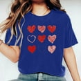 thumbnail image 4 of Going Out Tops for Women Dgankt Women's Valentine's Day Short Sleeve T-Shirt Letter Printed Solid Color Tops Short Sleeve Round Neck Tops/Shirts, 4 of 6