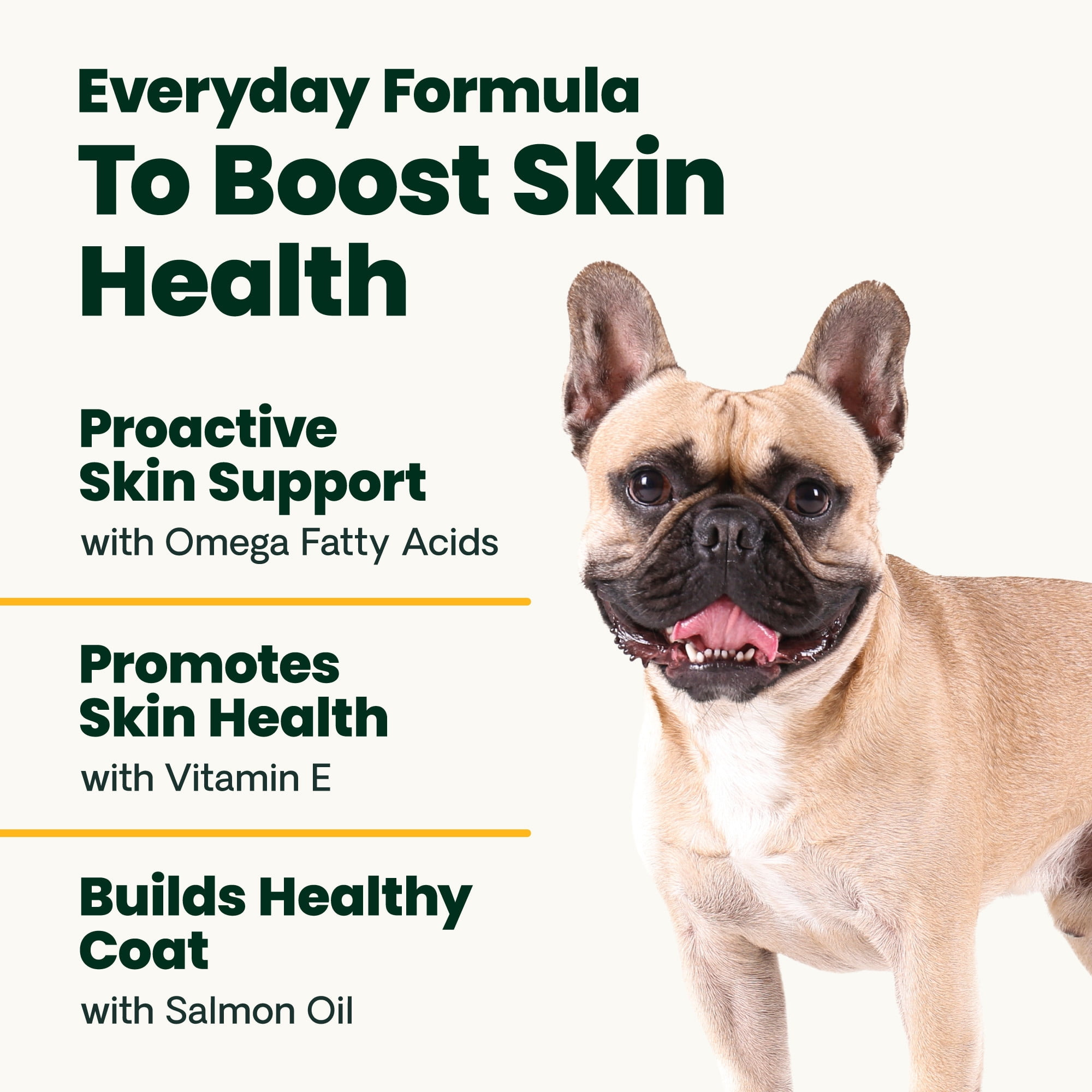 (6 pack) VetriScience Healthy Skin & Coat Chews for Dogs, Veggie, 70 Count