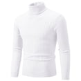 thumbnail image 4 of Suéter de cuello alto de color sólido para hombre, novedad de 2024, negro, blanco y azul real, jersey informal sencillo a la moda para hombre, 4 of 5