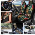 thumbnail image 2 of Yuyamidu Palm Leaves Car Seat Covers and Steering Wheel Cover Hibiscus Seat Belt Strap Cover Handbrake Cover Set Auto Rearview Mirror Cover Coasters Keychain Sunshade Car Windshield, 16 Pack, 2 of 7