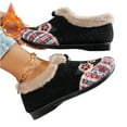 thumbnail image 2 of Women’s Warm Floral Embroidered Winter Shoes,Cozy Lightweight Non-Slip Everyday Shoes,Warm Plush Slip-On Booties (Black,41), 2 of 4