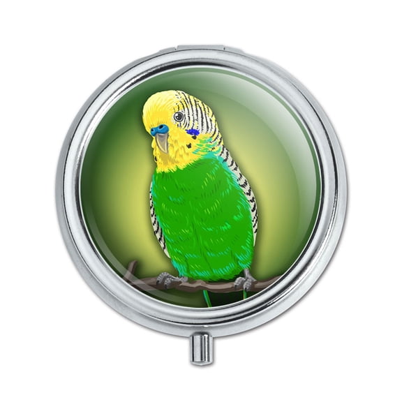Green Parakeet Budgie Bird Pill Box