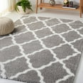 thumbnail image 2 of SAFAVIEH Tahoe Gerald Quatrefoil Shag Area Rug, 9' x 12', Grey/White, 2 of 8
