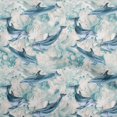 thumbnail image 1 of oneOone Cotton Jersey Dusty Teal Green Fabric Whale Sewing Material Print Fabric By The Yard 58 Inch Wide, 1 of 6