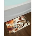 thumbnail image 2 of Ambesonne Leopard Bath Mat, Wild Autumn Woodland Art, 30.2" x 20", Burnt Sienna Amber and Grey, 2 of 3