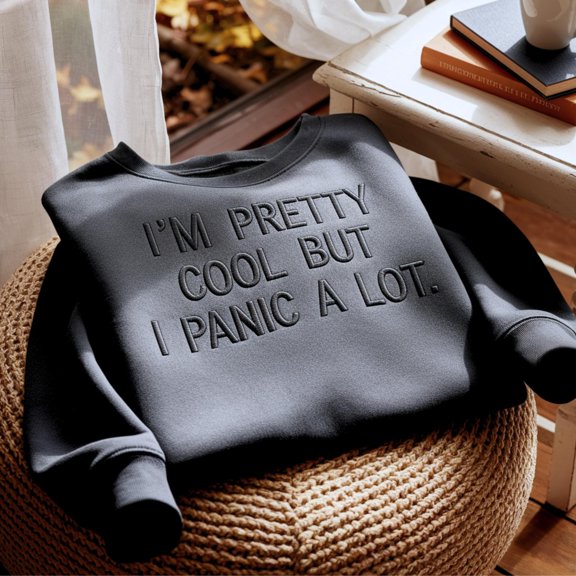 Embroidered Mental Health Awareness Hoodie: Embroidered 'I Cry A Lot' Sweatshirt wipe tears