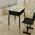 thumbnail image 4 of HBCY Creations Student Desk - Natural Top - Height Adjustable Legs - Crisscross Frame for Added Stability - Open Front Book Box - Pencil Grooves, 4 of 9