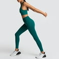 thumbnail image 5 of Women Workout Sets 2 Piece Yoga Outfits Pure Color -lifting Sports Fitness Running High-waist vest Suit Sweatpants, 5 of 7