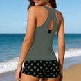 thumbnail image 6 of Gamivast Tankini Swimsuits for Women with Shorts Tummy Control Two Piece Bathing Suits Polka Dot Print Racerback Athletic Swimwear Summer Beach Outfits Wear, 6 of 9