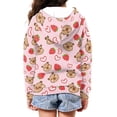 thumbnail image 3 of chaqlin Girl Hoodies Size 8-10 Cute Capybara Full Zip Hoodie Strawberry Long Sleeve Zipper Sweatshirt Kids School Jacket Fall Teens Clothes with Pocket, 3 of 6