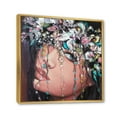 thumbnail image 3 of Designart 'Portrait Of A Young Woman With Flowers II' Modern Framed Canvas Wall Art Print, 3 of 5