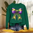 thumbnail image 4 of Sexlip Womens Long Sleeve Sweatshirt Decorative Bow Print Design Soft Fabric Relaxed Silhouette for Evening Occasions Green XS, 4 of 6