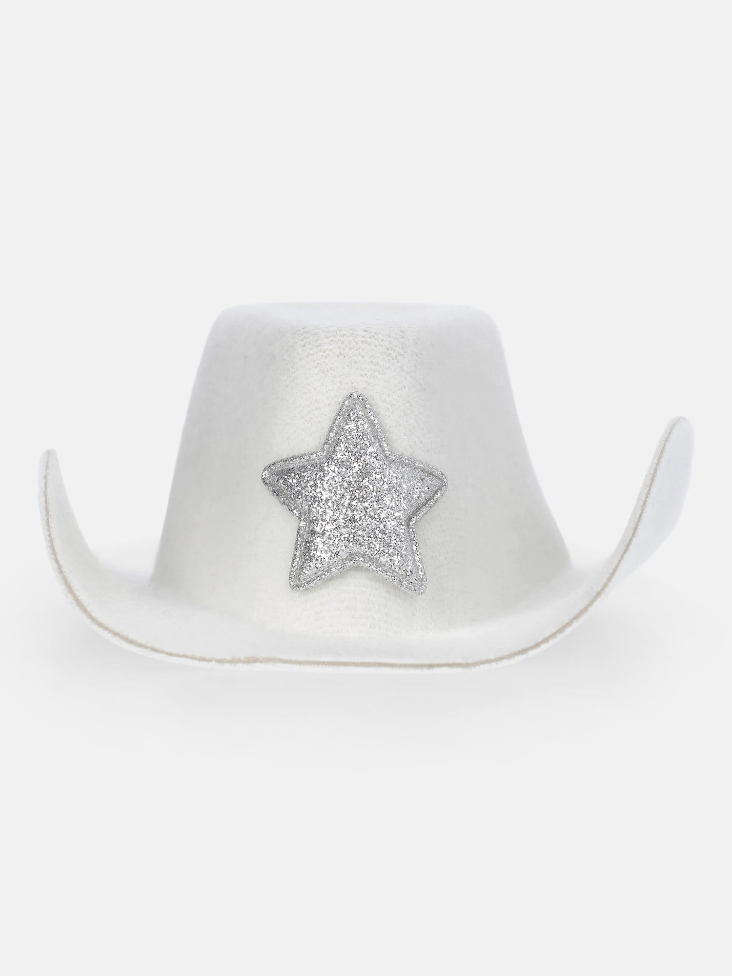 Kacey Lee Sparkle Star Dog Cowboy Hat, White, Size Medium/Large