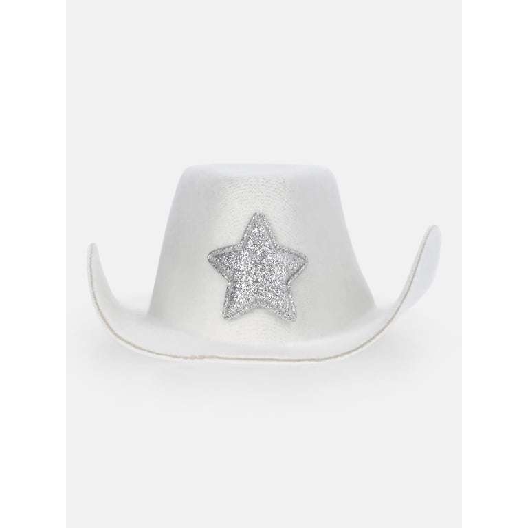 Kacey Lee Sparkle Star Dog Cowboy Hat, White, Size XS/SM  display picture 3