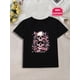 thumbnail image 1 of Halloween T-Shirt - Women'S T-Shirt with Floral Skull Print - Black Casual Short Sleeve Tee, Machine Washable, All-Season Fashion Top, Casual Wear | Floral Skull Design | Durable Fabric, 1 of 7