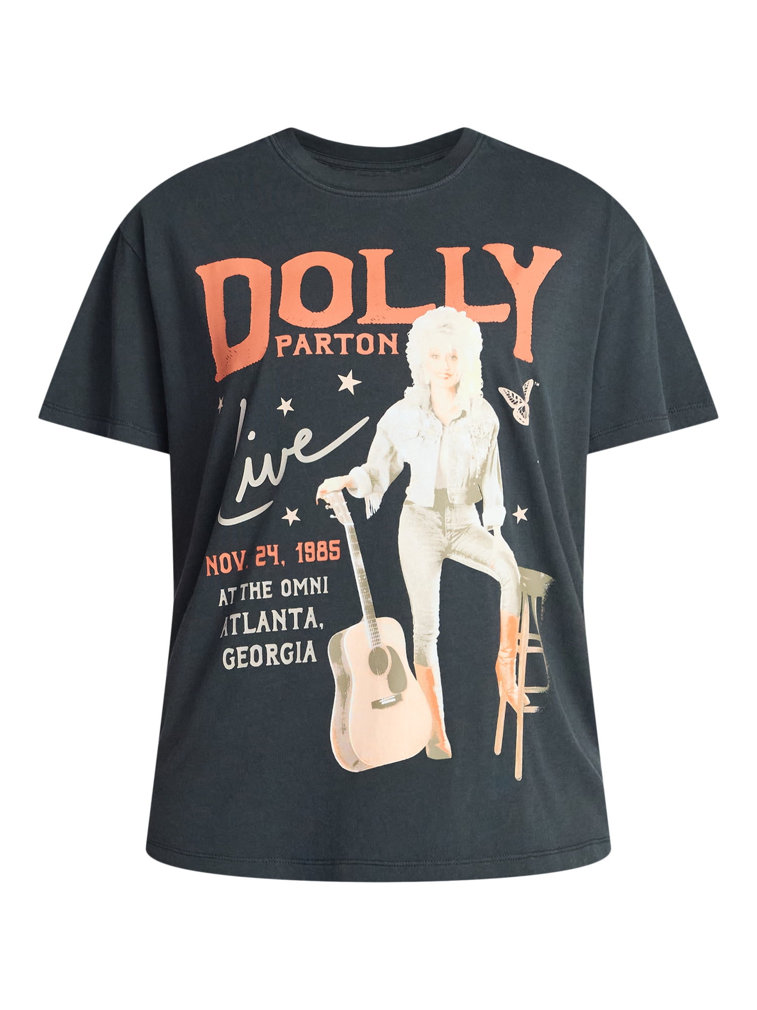 Dolly Parton Women's Live Graphic Tee with Short Sleeves, Sizes XXS-XXL