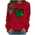 thumbnail image 2 of Chandail en Molleton Oversize 2023 pour Femmes Chemises Unies Col Rond Manches Longues Hauts Blouse Imprimée Coupe Ample Hauts pour Femmes, 2 of 5