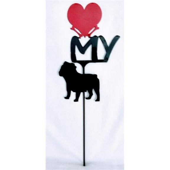 The Lazy Scroll bulldogheart English Bulldog Love My Heart Sign