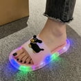 thumbnail image 5 of Djtdsds Kids LED Light-Up Slide Sandals Fun Open-Toe Shoes Color:Pink,Size:5-5.5 Years, 5 of 8