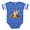 Royal Blue, variant on - Vintage Cupid On Lily Pad - Cute Infant Baby Football Bodysuit