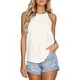 thumbnail image 2 of Womens Tops Sleeveless Halter Racerback Summer Basic Tee Shirts Cami Tank Tops Beach Blouses, 2 of 5