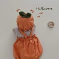 thumbnail image 7 of Zwiiyzr Infant Baby Boy Girl Onesie 2-15 Months Jumpsuit with Hat Sleeveless Cotton Rompers Winter Festival Warm Pumpkin Outfits Orange, 7 of 7