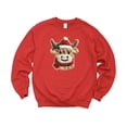 thumbnail image 5 of Ink Printed Image NOT a Chenille Patch Cow Sweatshirt for Women, Teens & Kids Faux Yarn Christmas Sweater Red Sweatshirt Youth Small, 5 of 6
