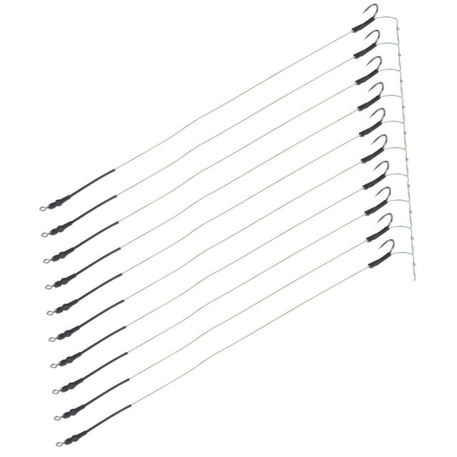 Fishing Hook Rigs, Strong Accessory Fishing Hair Rigs Bait Wire Hook 10Pcs Metal for Outdoor Fishing 11#,12#,13#,14#