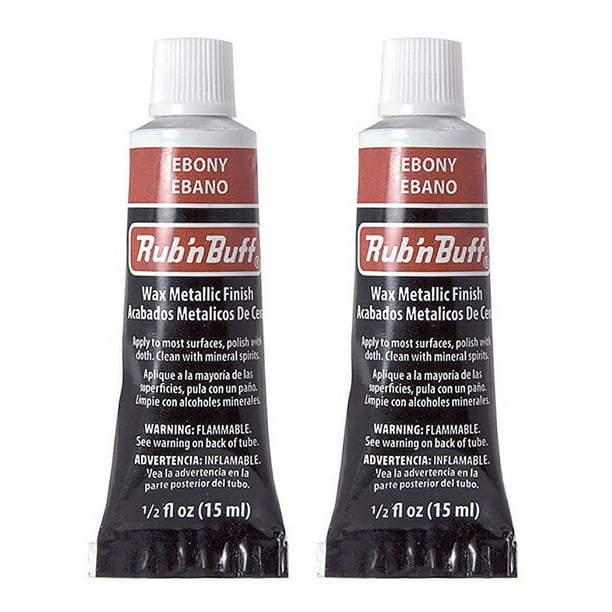 Amaco Rub 'N Buff Wax Metallic Finish, Ebony, 0.5-Fluid Ounce, 2 Pack