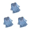 thumbnail image 3 of Camisa de moda Qarigey para mujer Blusa vintage cuello en V Lazo azul XXL, 3 of 6