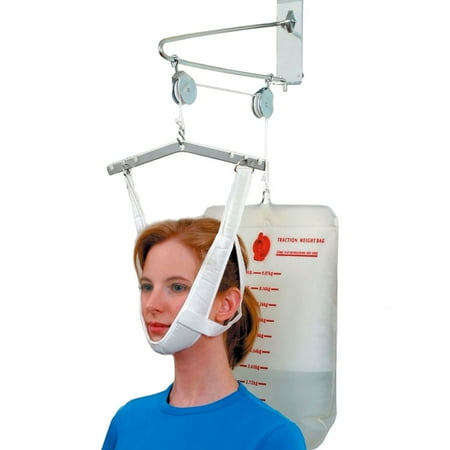 DMI Cervical Neck Traction Over The Door Device for Physical Therapy Helps Neck Pain, Arthritis, Disc Bulges and Minor Fractions of The Spine with 20 Pound Graduated Scale