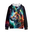 thumbnail image 4 of KUIFORTI Colorful Wolf Cute Sweatshirts for Girls 6-7 Cozy Thick Lined Zip Up Hooded Sweatshirts Skin-Friendly Fall Fashion Outfits Winter Clothes for Outdoor Activity, 4 of 6