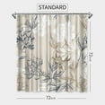 thumbnail image 2 of Beige Floral Shower Curtain for Bathroom, Beige and Navy Blue Flower Vintage Bathroom Shower Curtains Fabric Waterproof with Hooks, 72" x 72", 2 of 5