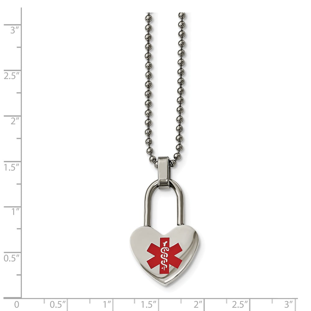 Solid Stainless Steel RN Registered Nurse Caduceus Symbol Medical Jewelry Charm Emergency Alert Pendant 35mm x 18mm 
