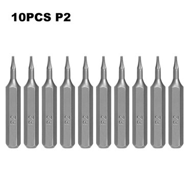 10pc Precision Screwdriver Micro Bits – 5/32" Hex 4mm Shank – P2/0.8mm For IPhone – S2 Steel