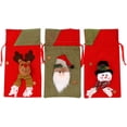 thumbnail image 6 of MINKUROW Christmas Gift Bags Bulk,3 Pcs Drawstring Gift Bags Large with 3D Santa Claus Snowman Reindeer,Reusable Christmas Treat Bags Goody Bags Burlap Sack for Xmas Party Supplies(15 X 8 Inches), 6 of 7
