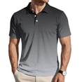thumbnail image 3 of Sorvello Polo Shirts for Men Short Sleeve Button Down Collar Gradient Shirts Moisture-Wicking Athletic Men's Golf Polo Shirt Dark Gray S, 3 of 7