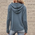 thumbnail image 3 of Gibobby Tops Mujeres Casual Sudadera con capucha de color sólido de manga larga informal con cordón para mujer （Azul， S), 3 of 5