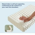 thumbnail image 3 of OYS Latex Pillow for Sleeping Massage Bubble Pillows for Neck Pain Relief, Side Back and Stomach Sleeper Bed Pillow with Silky Cool Pillowcase (Square 23.5" x 15" x 3", Green), 3 of 5