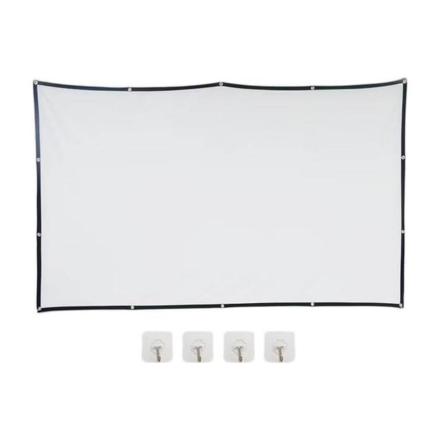 Bunblic 16:9 Folding Projector Screen with Mounting Holes Accessory Wrinkle Resistant Washable Portable for Picnics Party Lightweight 60inch