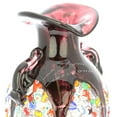 thumbnail image 3 of GlassOfVenice Murano Glass Millefiori Amphora Vase - Silver Purple, 3 of 7
