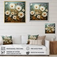 thumbnail image 4 of Designart "White And Teal Daisy Charm II" Landscapes Floater Framed Canvas Print, 4 of 7