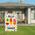 thumbnail image 3 of AMHNF Hello Summer Ice Cream Polka Dot Linen Garden Flag for Spring Summer Home Outdoor Garden Yard Door Decor 12x18 inch, 3 of 5