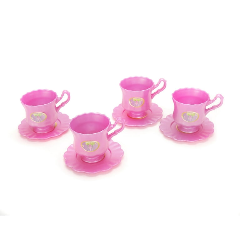 PlayWorld Kitchen Connection Deluxe Pink Tea Set For Kids With Tea Pots,  Cups, Dishes And Kitchen Utensils 18 pcs