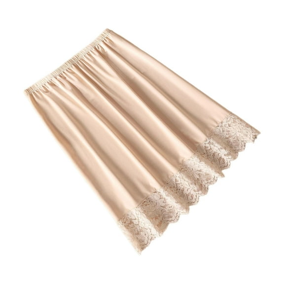 Misright Women Underskirt Petticoat Lace Trim Knee Length Midi Skirt for Under Dresses