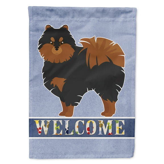 Carolines Treasures CK3669GF Pomeranian Welcome Flag Garden Size  Small multicolor